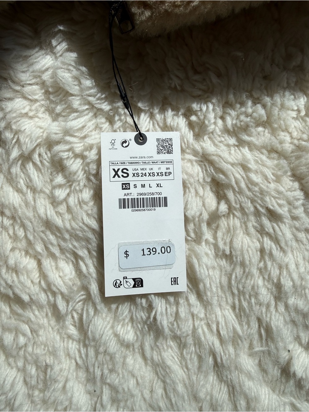 Zara Faux Leather Shearling Aviator Jacket | XS | NWT - Picture 9 of 10